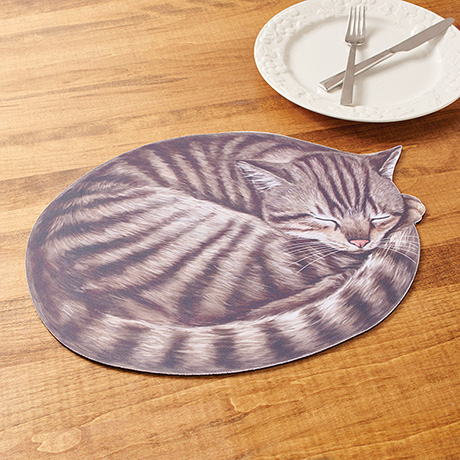 Curled-Up-Cat Placemats - Set of 4