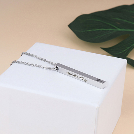 Product image for Personalized Medical ID Bar Necklace