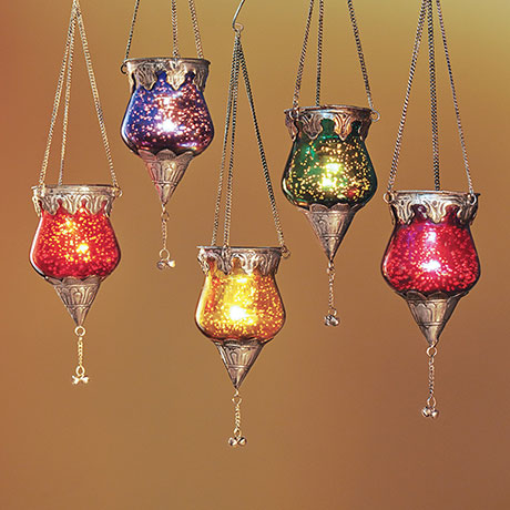Mercury Glass Hanging Tealights