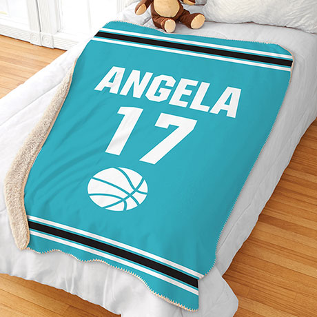 Product image for Personalized Sports Sherpa Throw