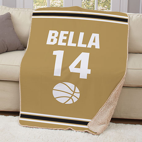 Product image for Personalized Sports Sherpa Throw