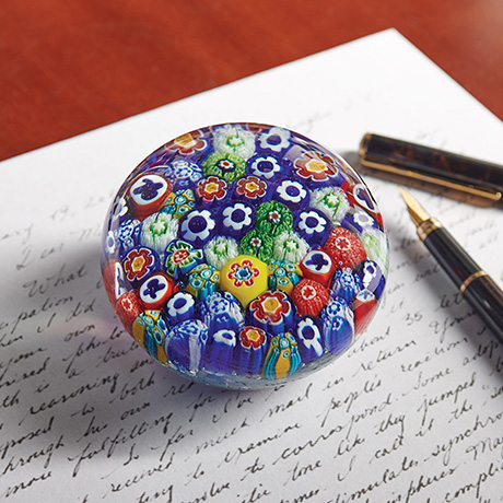 Murano Floral Glass Paperweight