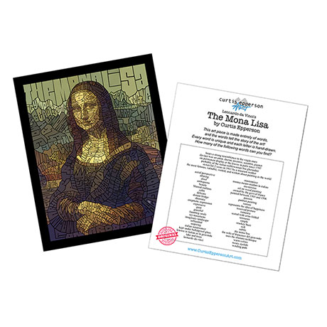 Product image for Mona Lisa Mosaic Word Art Print
