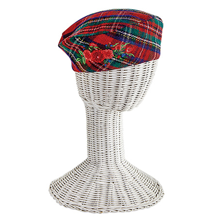 Product image for April Cornell Tartan Embroidered Beret