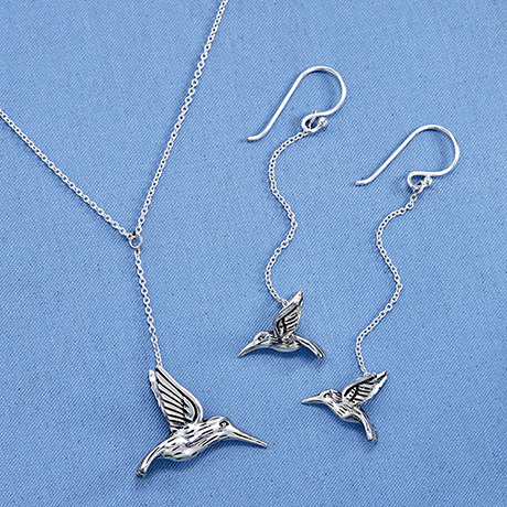Sterling Silver Hummingbird Y Necklace