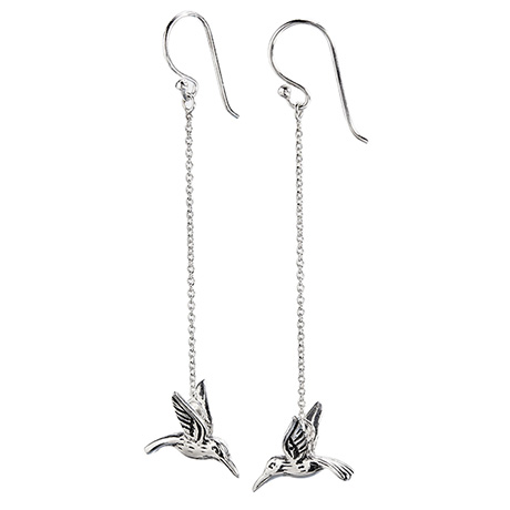Hummingbird Sterling Silver Drop Earrings