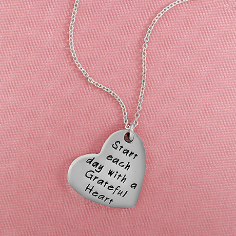 Sterling Silver Grateful Heart Necklace