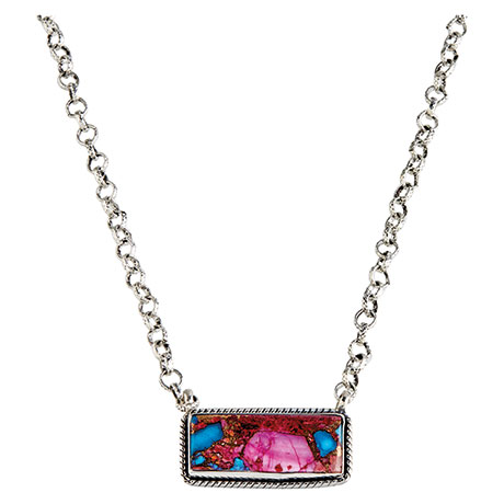 Pink Spiny Oyster Turquoise Necklace