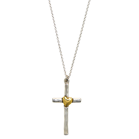 Cross With Heart Necklace