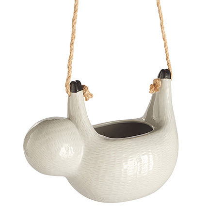 Product image for Ceramic Sloth Hanging Planter