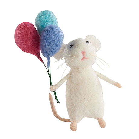 Felted Wool Celebration Mice - Set of 7