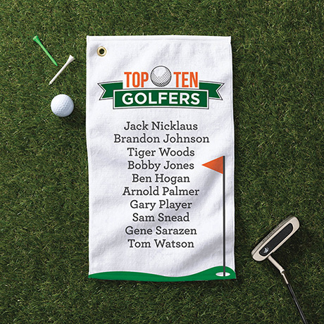Shop Personalized Top Ten Golfers Towel