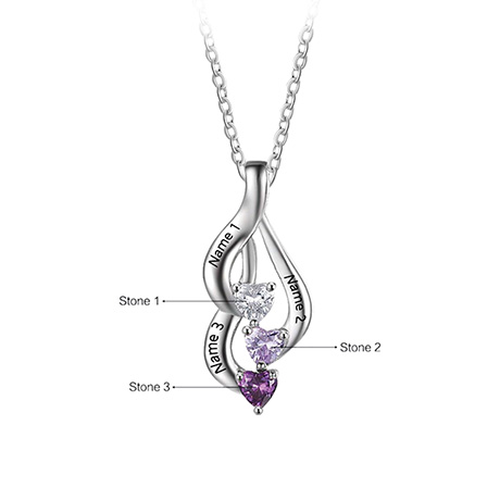 Mother's Birthstone Channel-Set Vertical Drop Pendant by ArtCarved (2-4  Stones) | Zales