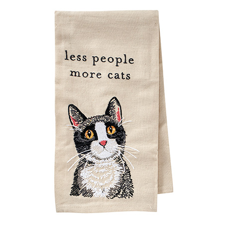 Product image for Embroidered Cat Tea Towel