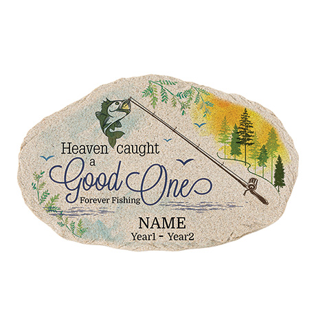 Heaven Caught A Good One Personalized Memorial Plaque
