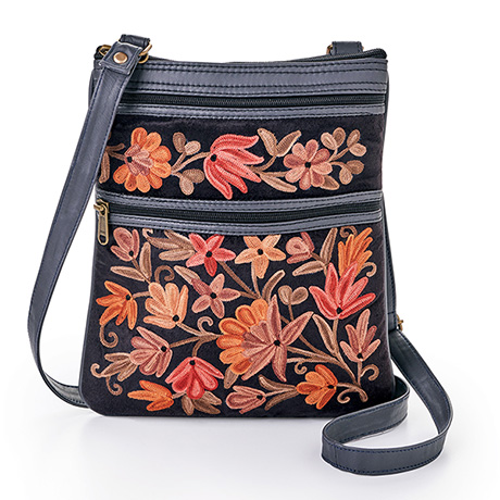 Desert Flower Embroidered Crossbody Bag