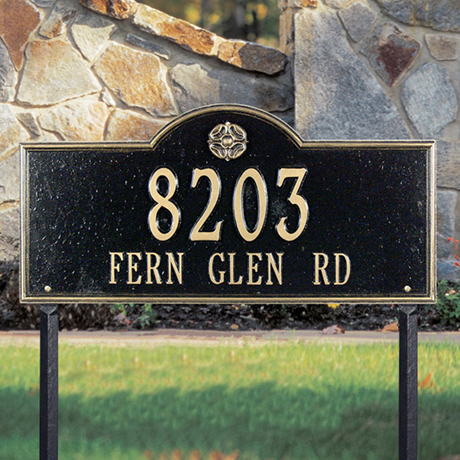 Personalized Tudor Rose Lawn Marker Sign