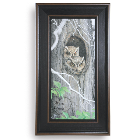 Personalized Owls Framed Canvas Print