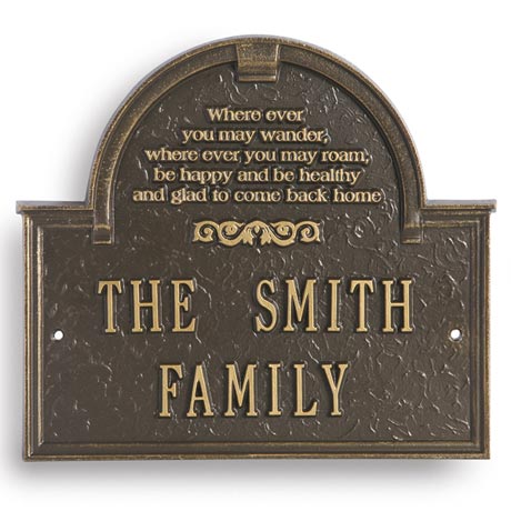 Personalized Wherever You May Wander House Plaque