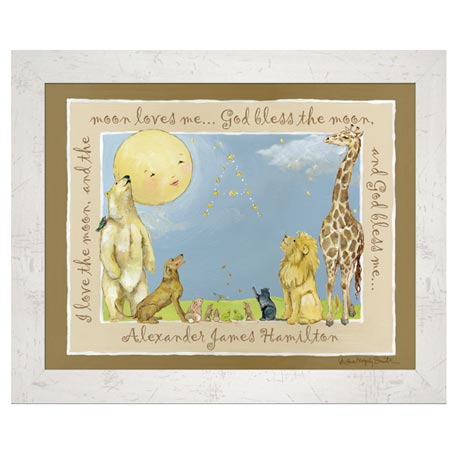 Personalized God Bless The Moon Framed Print