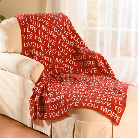 I Love You More Cotton Throw Blanket 50" by 60"
