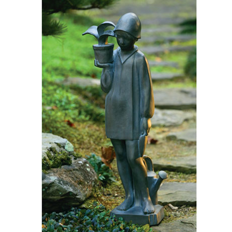 Little Gardener Lawn Sculpture 38" Bronze Finish by Sylvia Shaw-Judson