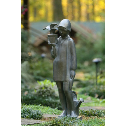 Product image for Little Gardener Lawn Sculpture 38" Bronze Finish by Sylvia Shaw-Judson