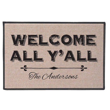 Personalized Welcome All Y'All Doormat