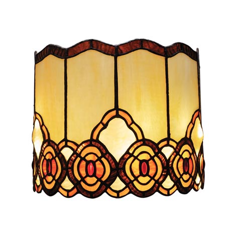 Battery Operated Wall Sconce in Tiffany Style - Art Glass Touch of Elegance