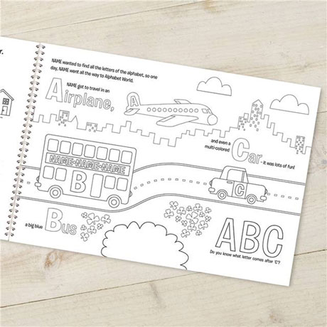 Personalized Alphabet World Color-In Activity Book