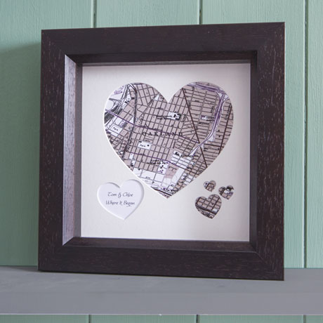 Product image for Customized To Any Location Framed Heart Map