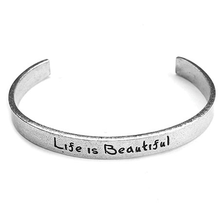 Product image for Note To Self Inspirational Lead-Free Pewter Cuff Bracelet