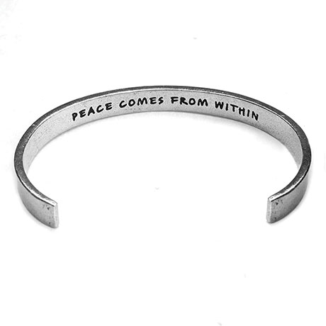 Note To Self Inspirational Lead-Free Pewter Cuff Bracelet