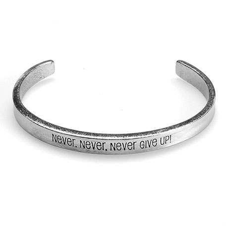 Note To Self Inspirational Lead-Free Pewter Cuff Bracelet