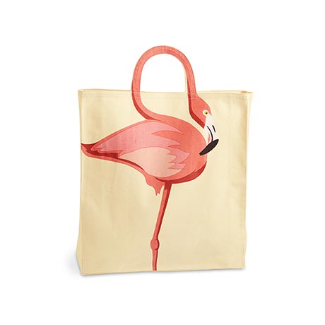 Product image for Neck Handle Flamingo Cotton Canvas Tote