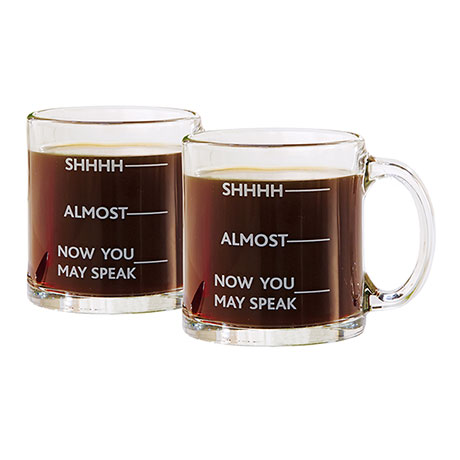 Product image for Now You May Speak Glass Coffee Mug - Set of 2