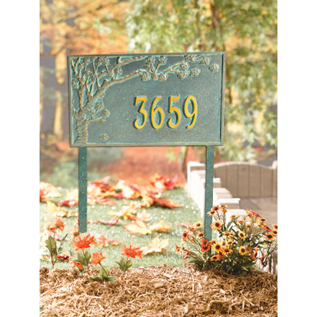 Personalized Cherry Blossoms Address Sign - Estate Lawn