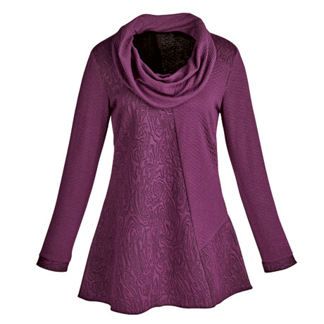Product image for Textured Cowl-Neck Tunic