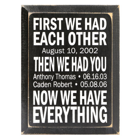 Personalized Now We Have Everything Plaque
