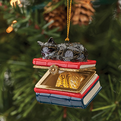 Product image for Porcelain Surprise Ornament - Tuxedo Kitten on Books
