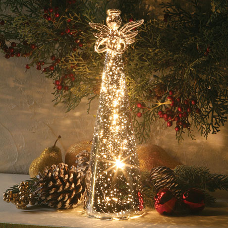 Product image for Lighted Mercury Glass Angel Statue
