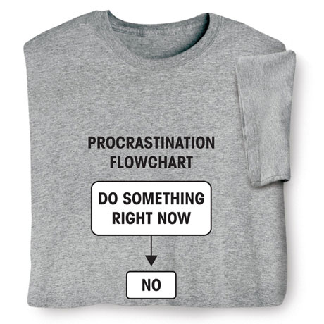 Product image for Procrastination Flowchart T-Shirt