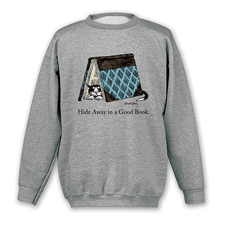 Product image for Edward Gorey - Hide Away In A Good Book T-Shirt or Sweatshirt