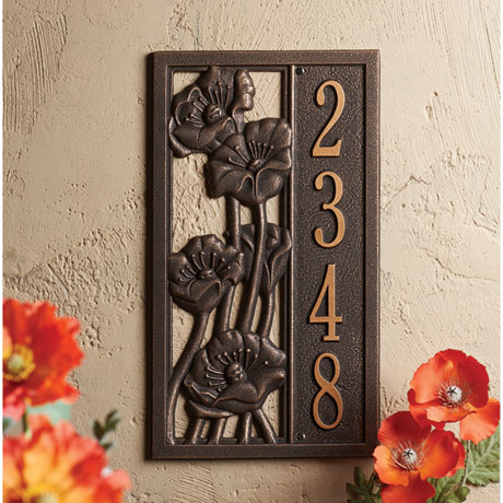 Product image for Poppies Custom Address Plaque