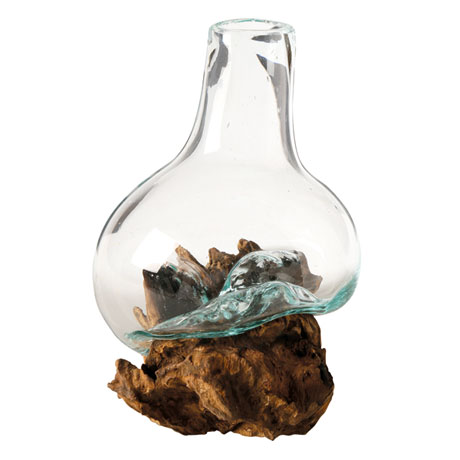 Product image for Molten Glass and Wood Vase  