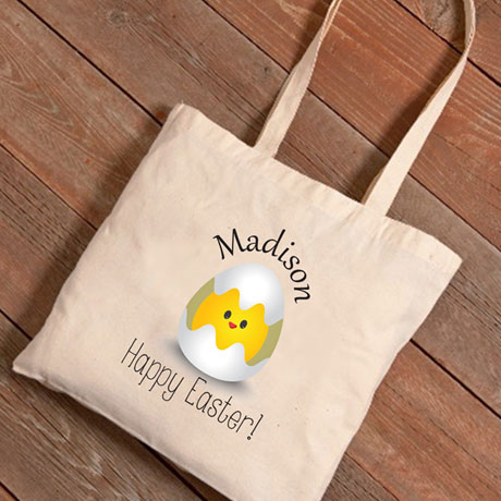 Personalized Easter Tote - Chick in Egg