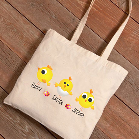 Personalized Easter Tote - Three Chicks