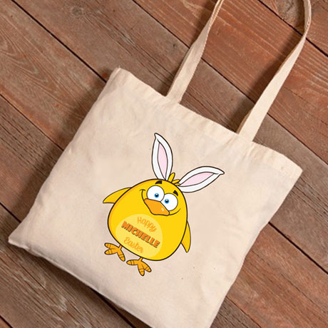 Personalized Easter Tote - Chick with Bunny Ears
