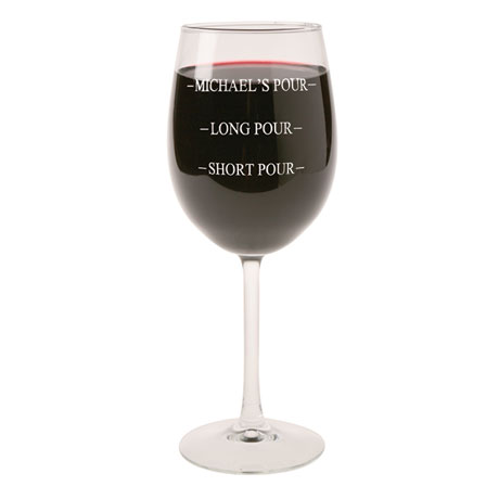 Personalized Pour Wine Glass - Stemmed