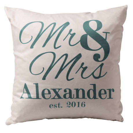 Product image for Personalized Mr. & Mrs. Throw Pillow
